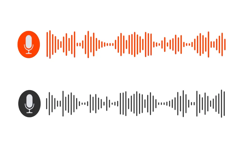 Two voice waveforms compared side by side showing different speech patterns and rhythm